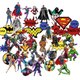 Superheroes character stickers - 50 pieces: 
