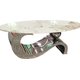 Raven Marble Top Modern Coffee Table-Silver: 