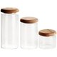 Chenshia Sealing Glass Food Storage Containers with Acacia Wood lid - 3Pack: 