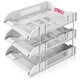 Deli File Tray 3 Tier Plastic with metal connecting rods 258330109mm Grey: 
