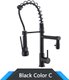 Black Color C,Chrome Spring Pull Down Kitchen Faucet,Kitchen Accessories: 