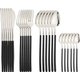 Black Silver 24Pcs,Western Cutlery Set Stainless Steel Christmas Dinnerware Set Fork Knife Spoon Tableware Set Flatware Set...