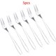 5pcs,Small Metal Forks for Cheese Dessert Cake Fruit Salad Appetizer Cocktail Crab Escargot, Mini 304 Stainless Steel Silver...