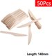 50pcs Knives 14cm, Disposable Wooden Cutlery Forks/Spoons/Cutters Knife Party Supplies Kitchen Utensil Dessert Tableware...