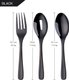 Black,1 Set3 Pcs,Salad Server Set Stainless Steel Serving Spoon Fork Colander Golden Kitchen Utensil Black Tableware Party...