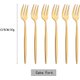 Gold,6Pcs Silver Fruit Cake Dinnerware Set Mirror Stainless Steel Tea Fork Set Snack Fork Small Salad Cutlery Kitchen Utensils: 