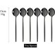 Black,6Pcs/Set Teaspoon Stainless Steel Flatware Colorful Cake Fruit Spoons Dessert Small Coffee Spoon Snack Kitchen Dinnerware...
