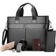 D91-1 black regular version handbag five-piece set,Large Capacity Men's Business Handbag Shoulder Crossbody Computer File: 