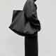 Black,Casual Large Capacity Soft Leather Single Shoulder Tote Bag: 