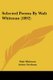 Selected Poems By Walt Whitman (1892) (Paperback): Walt Whitman