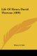 Life Of Henry David Thoreau (1896) (Paperback): Henry S. Salt