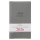 2026 Diary - 18-Month Planner and Notebook - Grey (Leather / fine binding): 