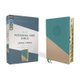 NIV, Personal Size Bible, Large Print, Leathersoft, Teal/Gold, Red Letter, Thumb Indexed, Comfort Print (Leather / fine...