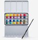 A. Gallo : Handmade Watercolour Paint : Signature Set : Metal Tin : 24 Full Pans with Brush in a Gift Box: 