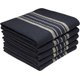Bunty's Kitchen Towel - Design 2179 - 050x070cms - (05 Pc Pack) - Stripes - Jet Black: 
