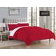Simply Sleep - Reversible Comforter Set - 90 GSM Micro Fibre - Optical White - True Red - King - Sinlge - Three Quarter: 
