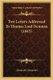 Two Letters Addressed To Thomas Lord Denman (1845) (Paperback): Alexander Alexander