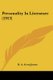 Personality In Literature (1913) (Paperback): R. A. Scott-James