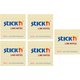 Stick'n Adhrsive Sticky Notes with Lines Pastel Yellow 76mm x 76mm - Pack of 5: 