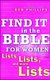 Find It in the Bible for Women - Lists, Lists, and more Lists (Paperback, Ed): Bob Phillips