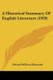 A Historical Summary Of English Literature (1920) (Paperback): Edward William Edmunds