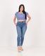 Square Neck Crop Blouse (Blue): 