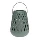 H&S Led Lantern With Battery Operated Flaming Candle (Hunter Green): 
