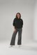 Printed Long Sleeve Crewneck (Black)(XS): 