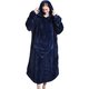 Iconix Oversized Floor-Length Hooded Body Blanket (Navy Blue): 