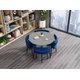 Mfurn 5-Piece Modern Nordic Dining Table Set (Blue): 