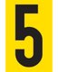 Tower Adhesive Number Sign - 5 (Large: 55 - 90mm): 