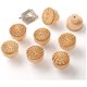 Chenshia 8 Piece Wooden Rattan Drawer Knobs - Woven Furniture Handles Set: 