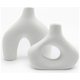 Chenshia Ceramic Donut Vase, Set of 2 - Minimalist Nordic Modern Home Decor - White: 