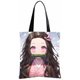 ANIMANGA Waterproof Oxford Tote Bag with Flocking Print - Nezuko Kamado: 