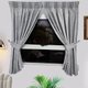 Matoc Designs Shorter Curtain - Abstract Striped Grey - Taped - 110cm W x 160cm H - Pack of 2: 