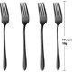 4Pcs Black,Black Dessert Fork Stainless Steel Coffee Fork Set Ice Cream Cake Fruit Forks Gold Cutlery Party Thin Sliverware: 
