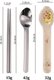 Yellow,Stainless Steel Portable Cutlery Set, Two-Piece with Spoon, Chopsticks, and Case Ideal for picnics, school, and office...