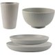 4Pcs Gray,Wheat Straw Tableware Set Plate Dish Bowl Cup Unbreakable Kitchen Eco Friendly Dishes Eating Dinnerware Camping: 