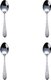 Spoon-4-piece,Silver Stainless Steel Cutlery Set Kitchen Dining Gift Knife Fork And Spoon Tableware Utensils for kitchen: 