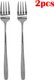 2pcs Fork,Stainless Steel Fork Spoon Long Handle Chopsticks Style Thicken Dinnerware Tableware Non-slip Dessert Ice Cream...