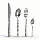 4-piece set,Stainless Steel Tableware Set Silver Kitchen Cutlery Knife Fork Spoon Durable Elegant  Dinner set Gift set: 