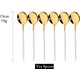 White Gold,6Pcs/Set Teaspoon Stainless Steel Flatware Colorful Cake Fruit Spoons Dessert Small Coffee Spoon Snack Kitchen...