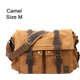 Camel  Size M,New Fashion Vintage Leather Canvas Men's Messenger Bag Cotton: 