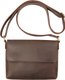 Dark brown,Leather Cover-Flap Bag, Unisex Shoulder: 