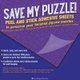 Save My Puzzle! Peel an Stick Adhesive Sheets (Jigsaw): 