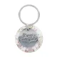 Strong and Courageous Metal and Faux Leather Key Ring: 