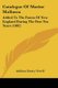 Catalogue Of Marine Mollusca - Added To The Fauna Of New England During The Past Ten Years (1882) (Paperback): Addison Emery...