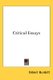 Critical Essays (Paperback): Osbert Burdett