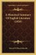 A Historical Summary Of English Literature (1920) (Paperback): Edward William Edmunds