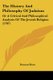 The History And Philosophy Of Judaism - Or A Critical And Philosophical Analysis Of The Jewish Religion (1787) (Paperback):...